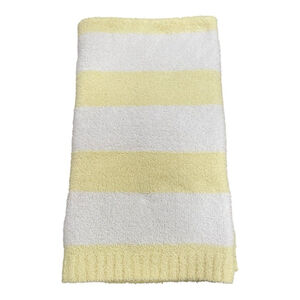 Cloud Island Chenille Stripe Baby Blanket Yellow White Stripe 30x40 in Soft Cozy